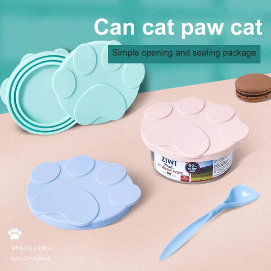 Portable 2-in-1 Pet Food Silicone Lid with Spoon